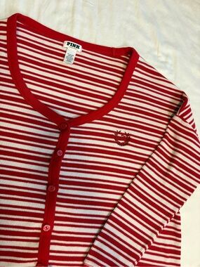 PINK Victoria's Secret Red & White Stripe cardigan